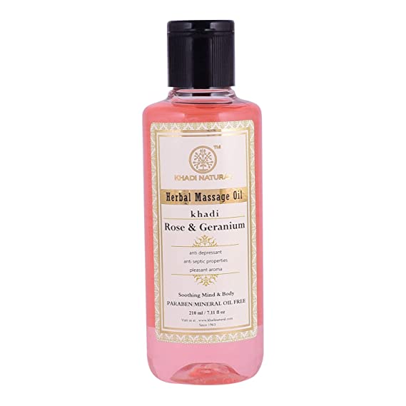 KHADI NATURAL Ayurvedic Rose Geranium Massage Oil