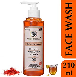 Khadi Natural Herbal Face wash with saffron and honey, 210 ml