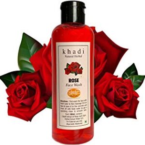 Khadi Natural Herbal Rose Face Wash 200ml Naturally Fragrant Deep Cleanser Radiance and Glow to Face Refreshing and