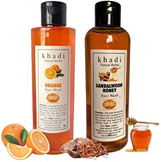 Khadi Natural Herbal Orange Foming Face Wash + Khadi Natural Herbal SANDALWOOD & HONEY Face wash 200ml