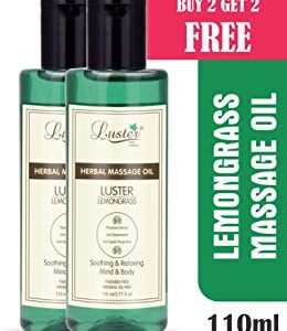 Luster Lemon Grass Herbal Massage Oil (Paraben & Mineral Oil Free) Pack of 2-110ml each