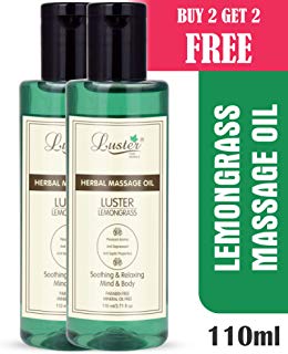 Luster Lemon Grass Herbal Massage Oil (Paraben & Mineral Oil Free) Pack of 2-110ml each