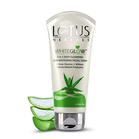 Lotus Herbals WhiteGlow 3-In-1 Deep Cleansing Skin Whitening Facial Foam