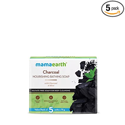 Mamaearth Charcoal Nourishing Soap With Charcoal and Mint for Deep Cleansing